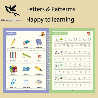 best reusable handwriting workbook set for kids in India, Sank Magic practice copybook with refill pages, handwriting practice kit with pen and eraser for children, reusable magic copybooks for kids learning, kids handwriting practice workbook pack, reusable writing copybook with 10 refills, Sank Magic reusable workbook for handwriting practice, kids writing practice books with refillable pages, reusable workbook set with pen and eraser for children, handwriting practice copybook with refill and eraser kit
