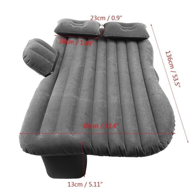 car travel bed mattress with 2 air pillows inflatable foldable portable PVC, best inflatable car mattress for back seat with pillows in India, foldable car mattress with 2 air cushions for travel India, PVC car bed for back seat foldable and portable