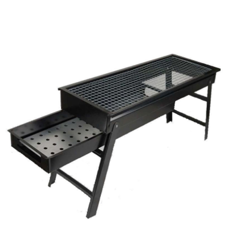 Outdoor and indoor portable barbecue grill set. portable charcoal grill, foldable BBQ grill, outdoor barbecue grill, camping grill, travel BBQ grill, garden charcoal stove, picnic BBQ setup