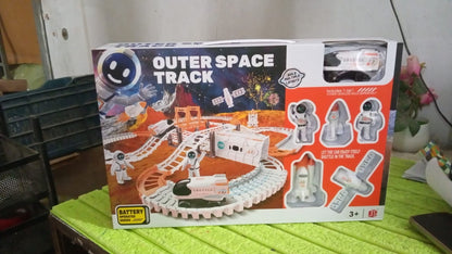 astronaut figures and rocket toys for imaginative play, battery operated space track game for children, complete outer space adventure toy set for boys and girls

