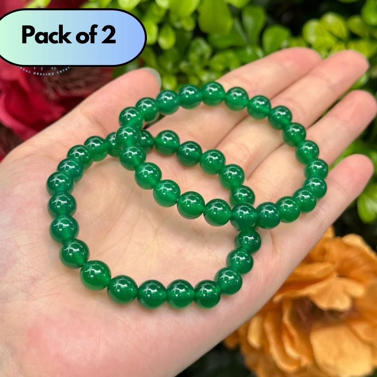 Green Jade Bracelet – Natural Healing Stone Bracelet (Pack of 2), green jade bracelet, jade stone bracelet, pack of 2 bracelets, healing jade bracelet, green crystal bracelet, jade bracelet for men, jade bracelet for women, energy healing bracelet, natural jade stone bracelet, green jade crystal jewelry

