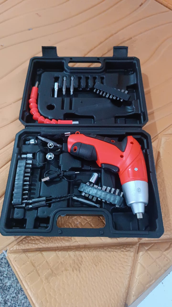 USB charging screwdriver, electric screwdriver for home repairs, 45 bit screwdriver set India, rechargeable tool kit for DIY, power screwdriver online India, cordless screwdriver with LED, best screwdriver set for electronics, mini drill for home use, electric screwdriver combo pack, tool set for furniture and gadgets

