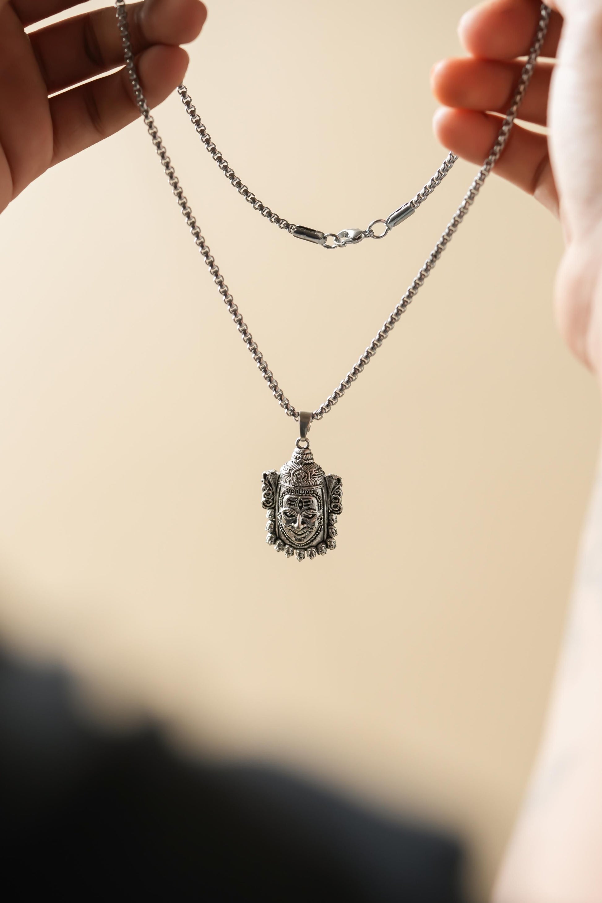 stainless steel shiv locket, mahakal pendant necklace for men, silver stainless steel shiv pendant, daily wear mahakal pendant chain, men's spiritual shiv locket, silver mahakal necklace stainless steel, stainless steel shiv pendant chain for men, devotional mahakal pendant, silver shiv locket for daily wear men
