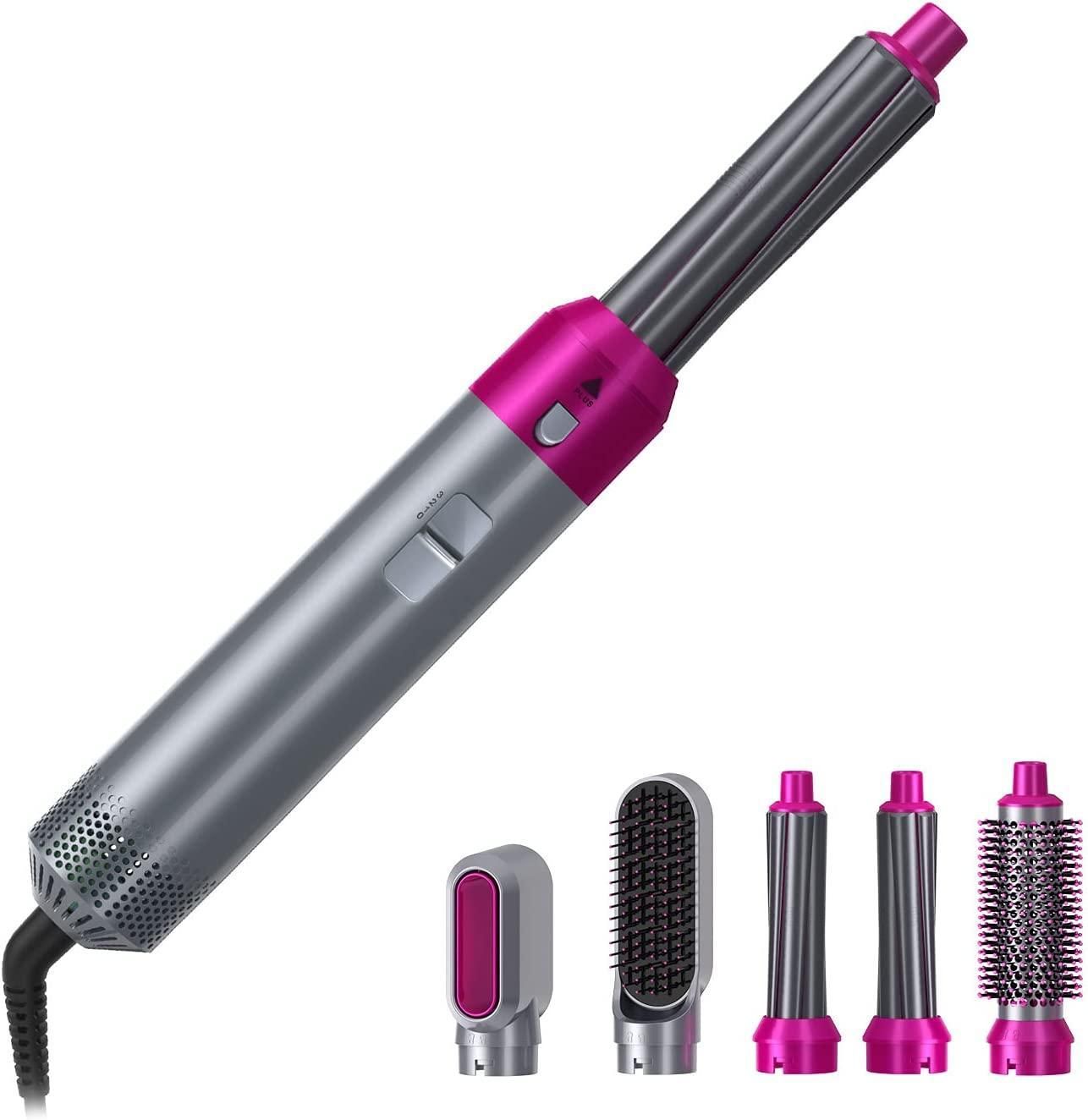 hot air brush, ceramic hair brush, 5 in 1 hair styling tool, hair dryer brush, multi-functional hair styler, ceramic coated hot air brush, electric hair styling tool, hair dryer and styler, hair styling brush, ceramic coating hair dryer, hair dryer and styler tool, professional hair brush, electric hot air styler, multi-use hair dryer, hair styling and drying brush

