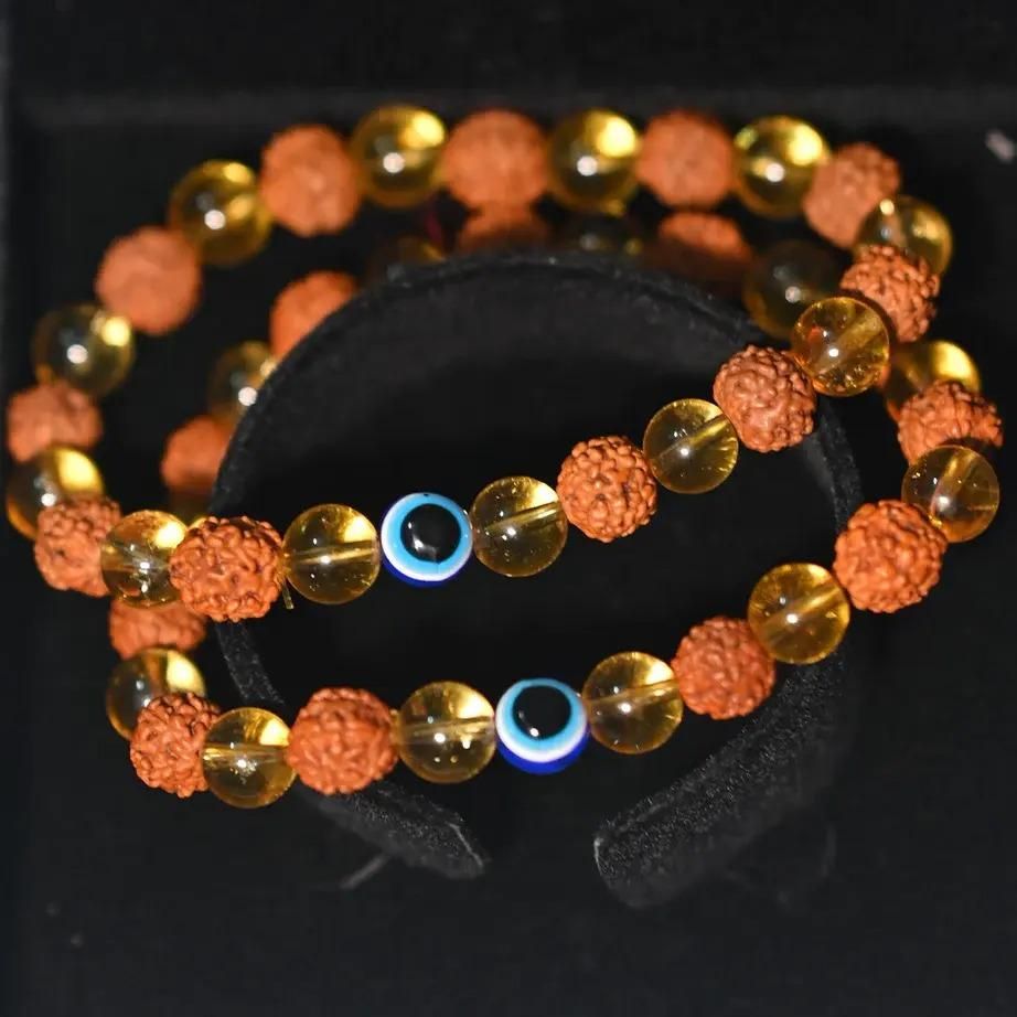 Rudraksha Citrine Crystal Bracelet for Men – Pack of 2, 8mm Spiritual Jewelry, rudraksha citrine bracelet, rudraksha bracelet for men, citrine crystal bracelet, crystal stone bracelet, 8 mm rudraksha bracelet, spiritual rudraksha jewelry, citrine gemstone bracelet, pack of 2 rudraksha bracelets, men's crystal bracelet, healing stone bracelet