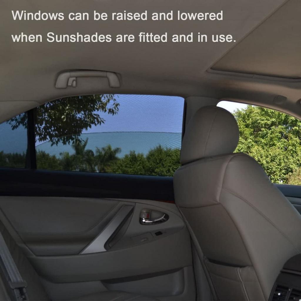car side window sun shade, UV protection car sunshade, mesh curtain net for car, universal car window sunshade, pack of 4 sunshade pullover, car window mesh curtain, UV blocking car window net, car sunshade for side windows, mesh sunshade for car windows,