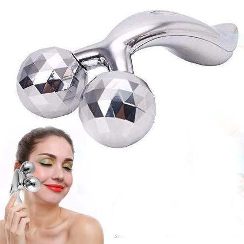 3D roller face massager for facial relaxation. 3D face roller, face massager for women, solar microcurrent roller, skin tightening tool, facial massage roller, y-shaped face massager