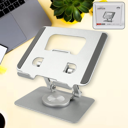 aluminum alloy 360 degree rotating tablet stand, foldable adjustable tablet holder, universal tablet stand for desk, rotating tablet mount for iPad and Android,