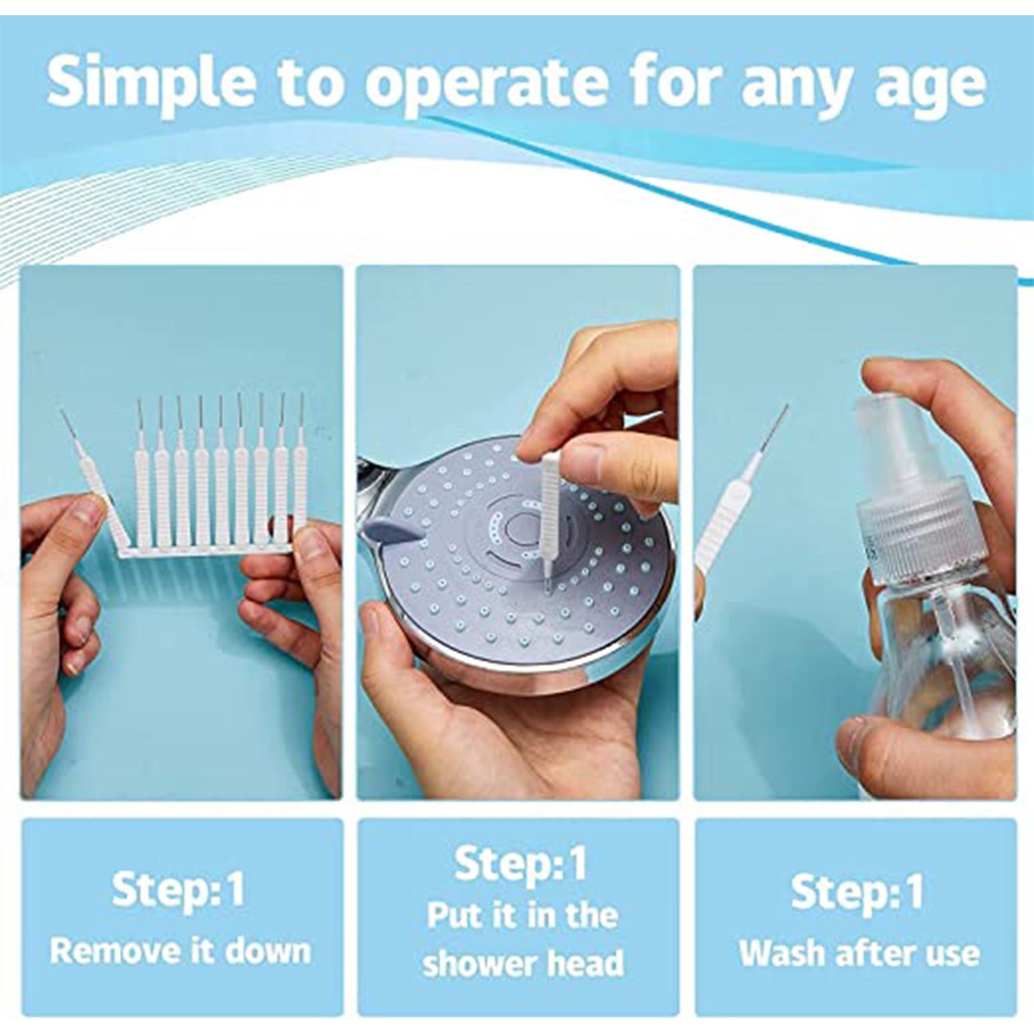 shower nozzle cleaning brush, anti-clog brush, reusable cleaning brush, shower head cleaner, faucet hole brush, small hole cleaning tool, nylon cleaning brush, multifunctional crevice cleaner