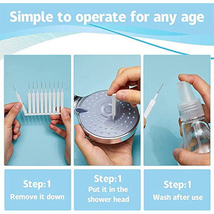 shower nozzle cleaning brush, anti-clog brush, reusable cleaning brush, shower head cleaner, faucet hole brush, small hole cleaning tool, nylon cleaning brush, multifunctional crevice cleaner