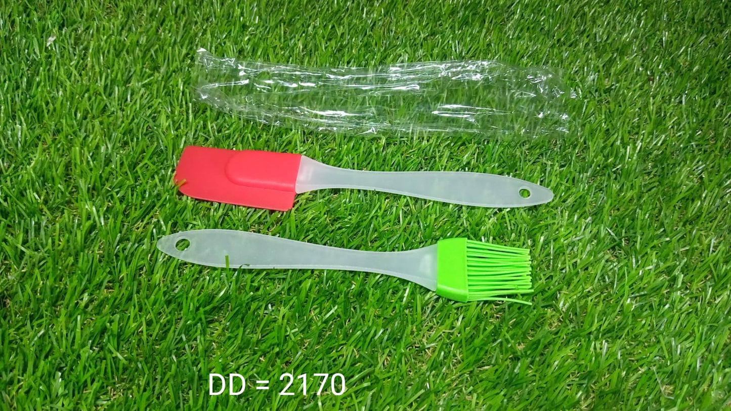 Pastry brush and spatula, baking spatula set, silicone pastry brush, silicone baking tools, food-grade spatula, multicolor kitchen brush, heat resistant brush, BPA free kitchen tools, cake decorating tools, baking accessories India