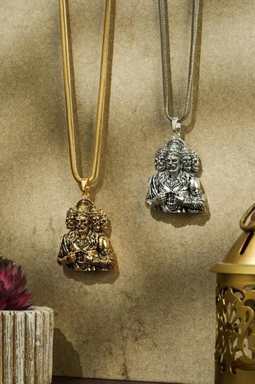 hanuman pendant with gold chain for men, panchmukhi hanuman locket gold plated, snake design gold chain with hanuman pendant, alloy hanuman pendant necklace gold chain, gold hanuman pendant for men, spiritual hanuman ji pendant with snake chain, golden chain with panchmukhi hanuman pendant, hanuman ji gold locket for men, stylish hanuman pendant with gold snake chain
