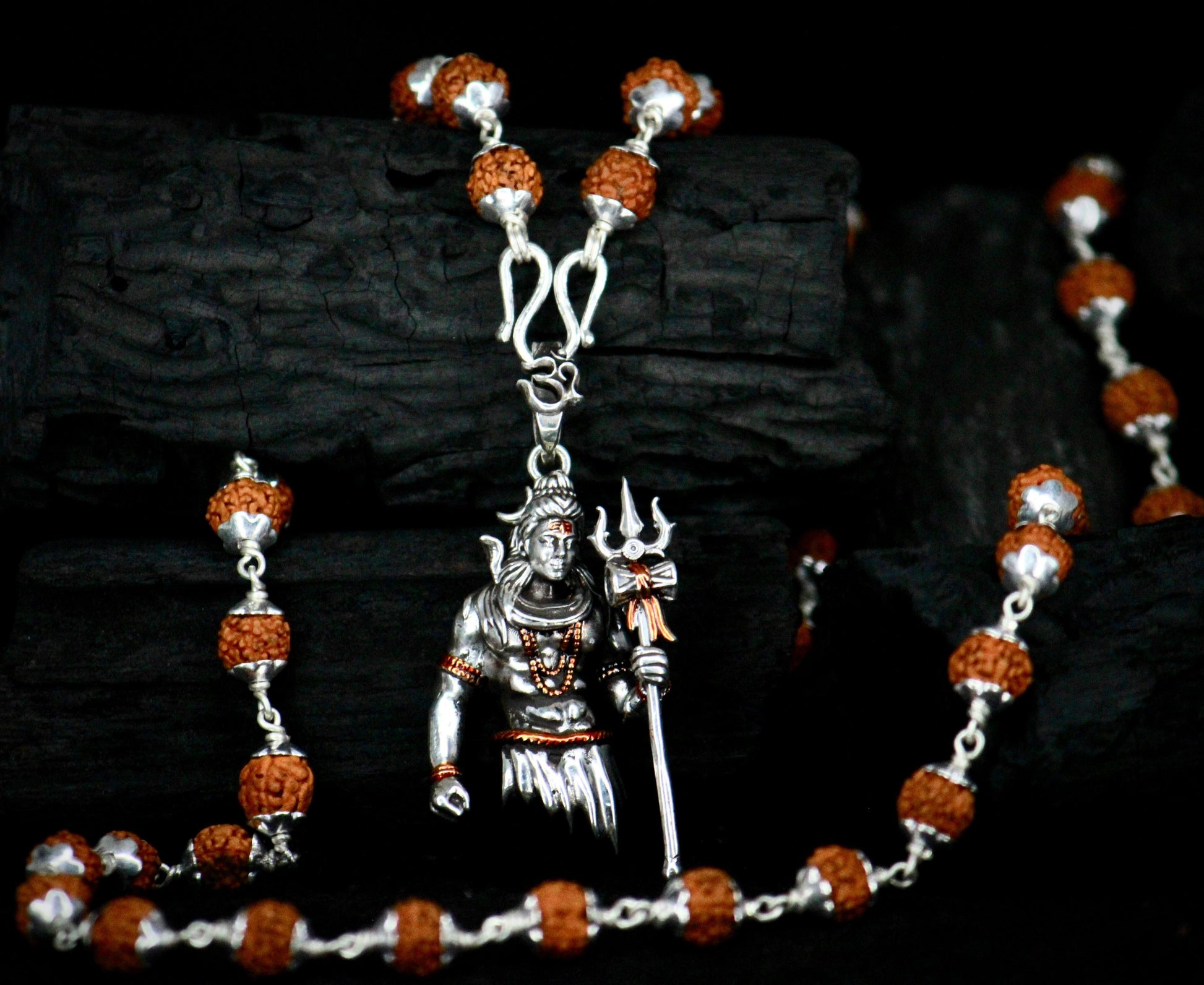 Rudraksha Shivji Pendant with Silver Alloy Chain for Men – Casual Wear, Rudraksha Shivji pendant, Shivji pendant with chain, silver Shivji pendant for men, Rudraksha pendant for men, alloy Shivji pendant necklace, casual Shivji jewelry, men's Rudraksha chain, Hindu religious pendant, silver color Rudraksha pendant, men's spiritual pendant chain

