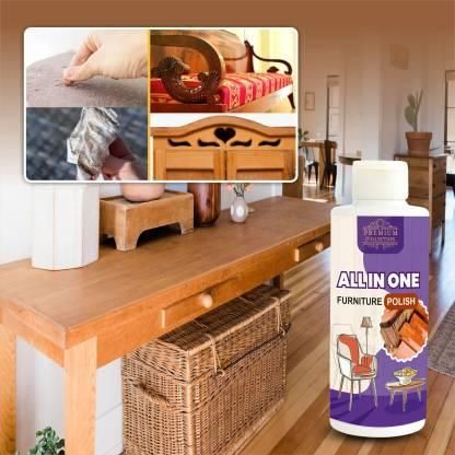 furniture polish cleaner and wood shiner 100ml pack of 3, best wood polish for home furniture in India, lemon scented furniture cleaner and polish,