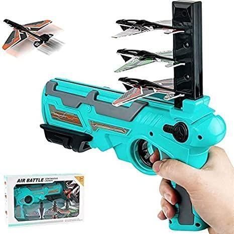airplane launcher toy India, kids foam aircraft shooter, toy gun with flying airplanes, outdoor airplane toy for kids, foam plane launcher toy gun, shooting toy for kids India, airplane game toy for birthday gift, indoor outdoor airplane launcher toy, kids airplane toy gun set, flying aircraft toy gun India
