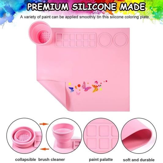 Silicone Craft Mat for Kids | Washable Non-Slip Mat for Painting, Play Doh & Clay Activities | Reusable Art Mat for Toddlers, silicone craft mat for kids, silicone mat for painting, play doh mat for kids, clay activity mat, kids silicone activity mat, painting mat for toddlers, non-slip silicone mat for crafts, silicone mat for clay play, kids art mat washable, craft mat for playdough and clay, silicone activity mat for children, mess free painting mat, silicone sheet for kids crafts, washable silicone 