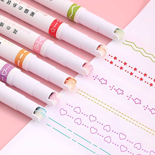 Linear Roller Color Pens Set of 6 – Curve Highlighter Markers with 6 Vibrant Colors for Art & Crafts, color roller pens, curve highlighter pens, vibrant color pens, artistic highlighter markers, set of 6 roller pens, smooth glide pens, creative art supplies, journaling pens, scrapbooking markers, colored roller pens for crafts

