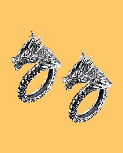 Silver Adjustable Dragon Ring Pack of 2 – Multicolor Alloy Rings Free Size, silver adjustable ring, dragon ring, adjustable dragon ring, silver dragon ring, multicolor ring pack, alloy rings pack, unisex adjustable ring, free size rings, dragon jewelry for men and women, pack of 2 rings, silver alloy rings, statement rings for men, fashion rings for women

