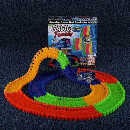 Magic Tracks Toy Racetrack with 3D LED Glow | Flexible Bendable Race Car Track for Kids | Multicolor Glow in Dark, magic tracks toy, glowing racetrack for kids, flexible race car track, 3D LED racetrack toy, multicolor glow in dark race track, bendable race car track set, kids plastic race track, glow race track for children, build your own race track, kids hands-on race track toy, educational racing track for kids, imaginative racetrack toy, logical thinking toys for children, interactive glow race track