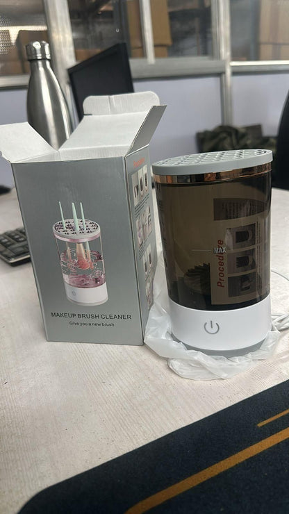 electric cosmetic brush cleaner, brush cleaner for makeup, makeup brush cleaning device, rechargeable brush cleaner, automatic makeup brush cleaner, brush cleaning machine, makeup tool cleaner