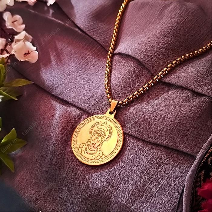 Gold Plated Hanuman Locket With Chain – Devotional Pendant Necklace for Men, gold plated hanuman locket, hanuman pendant with chain, hanuman locket for men, hanuman gold chain, gold hanuman necklace, spiritual pendant for men, bajrangbali locket gold, hanuman jewellery for men, devotional chain locket, gold religious pendant

