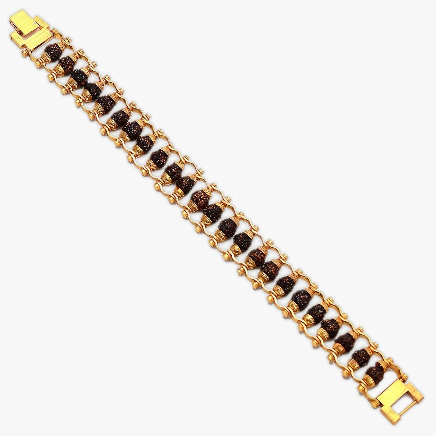 men’s rudraksha bracelet, gold plated rudraksha jewellery, 5 mukhi rudraksha mala bracelet, rudraksha prayer beads for men,