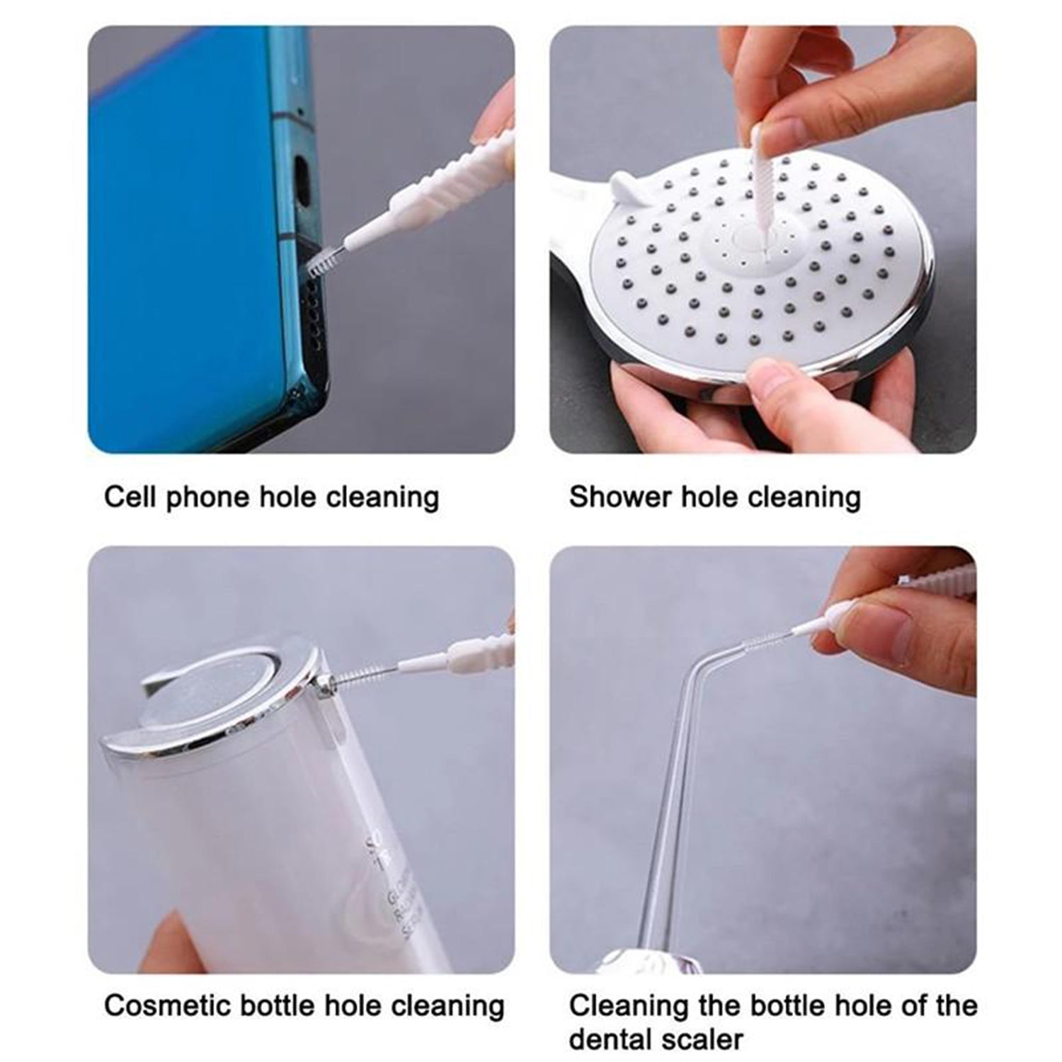 shower nozzle cleaning brush, anti-clog brush, reusable cleaning brush, shower head cleaner, faucet hole brush, small hole cleaning tool, nylon cleaning brush, multifunctional crevice cleaner