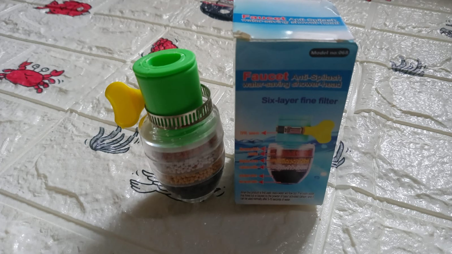 water tap filter, faucet purifier cartridge, six layer water purifier, universal tap filter, kitchen sink water filter, activated carbon faucet filter, tap water cleaner