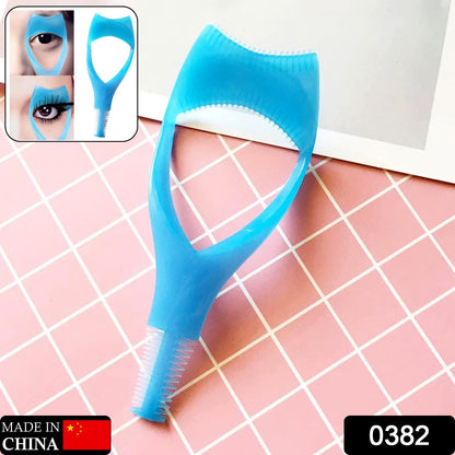 plastic eyelash curler with brush, beauty tool for precise mascara application, DIY eyelash grooming tool, compact lash curler and separator for women


