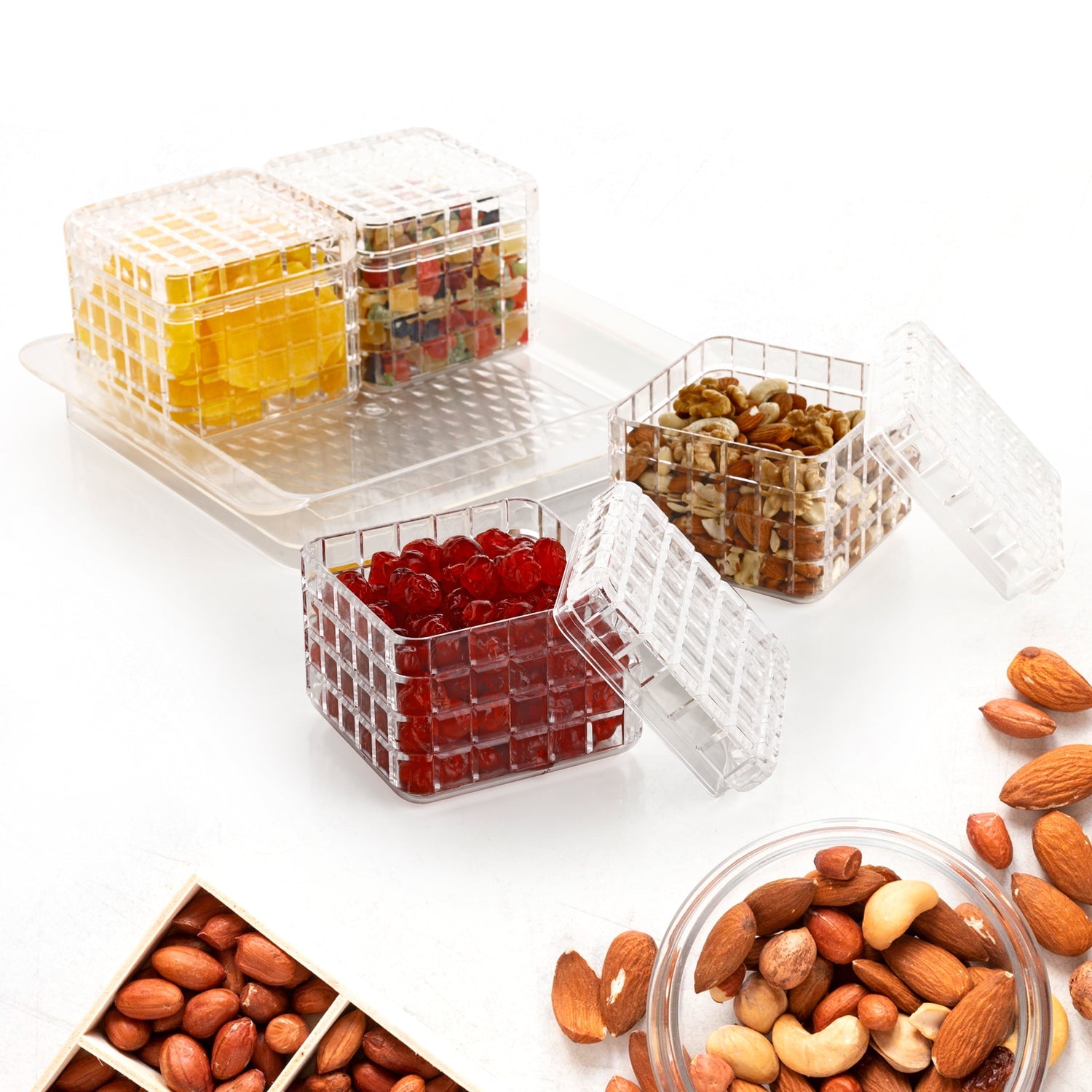 Food grade clear acrylic dry fruit storage containers Ganesh