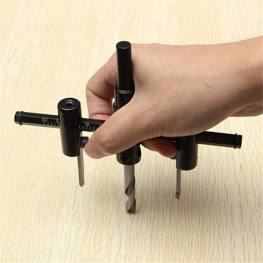 Adjustable circle hole saw drill bit cutter with dual blades