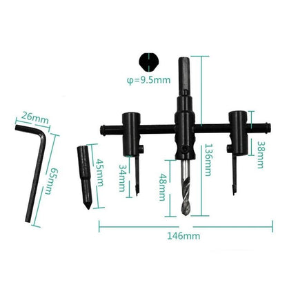 Woodworking adjustable hole saw cutter for laminates and wood