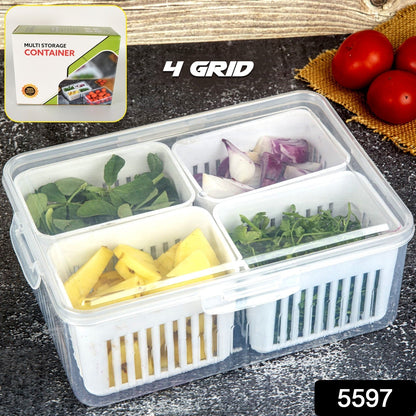Kitchen fridge organizer with airtight seal and lid