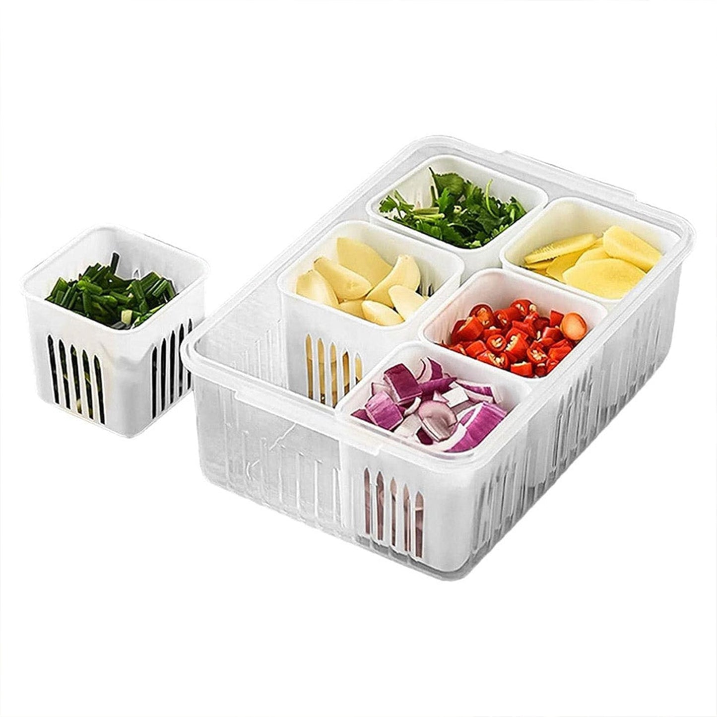 Airtight fridge storage box for fresh fruits and vegetables