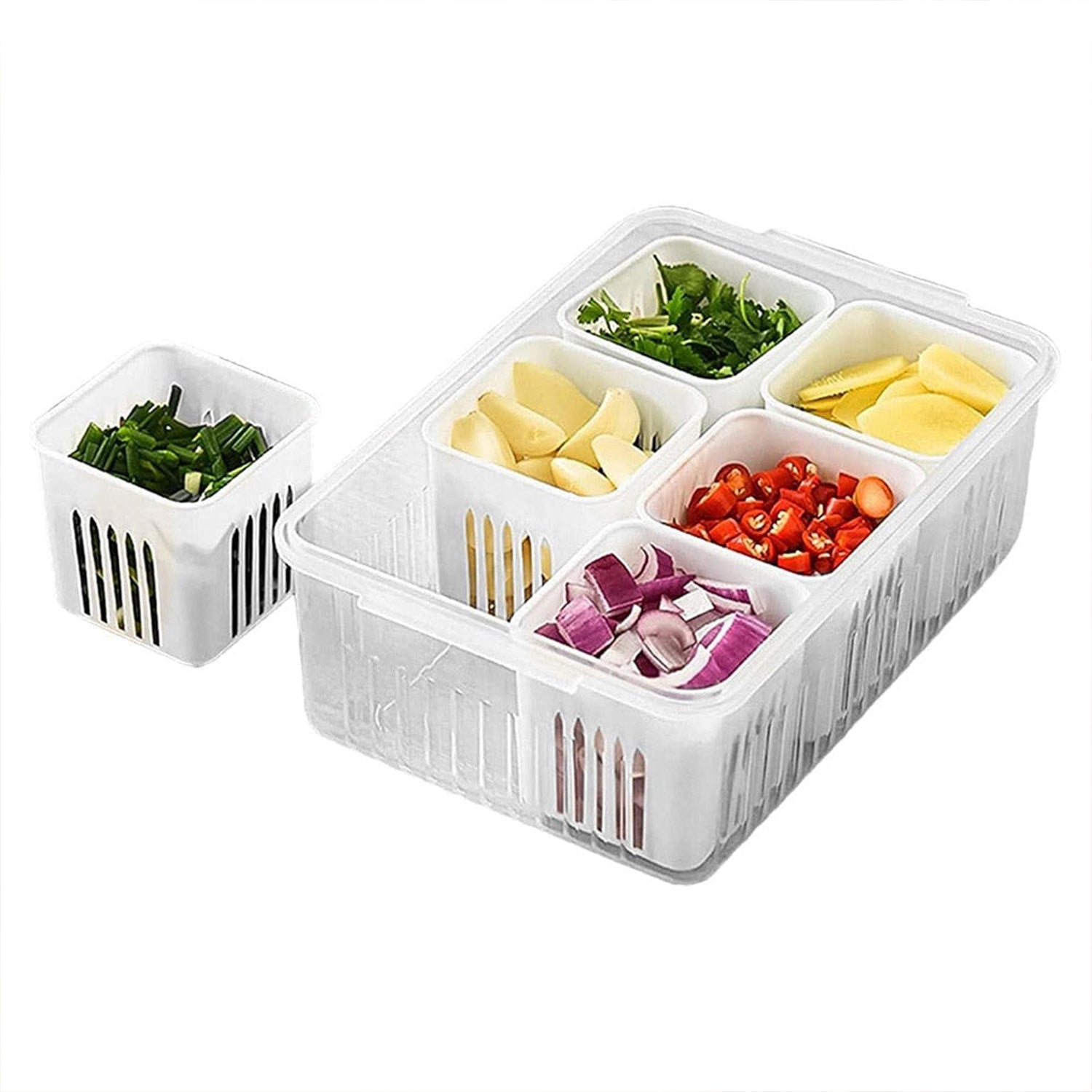 Airtight fridge storage box for fresh fruits and vegetables