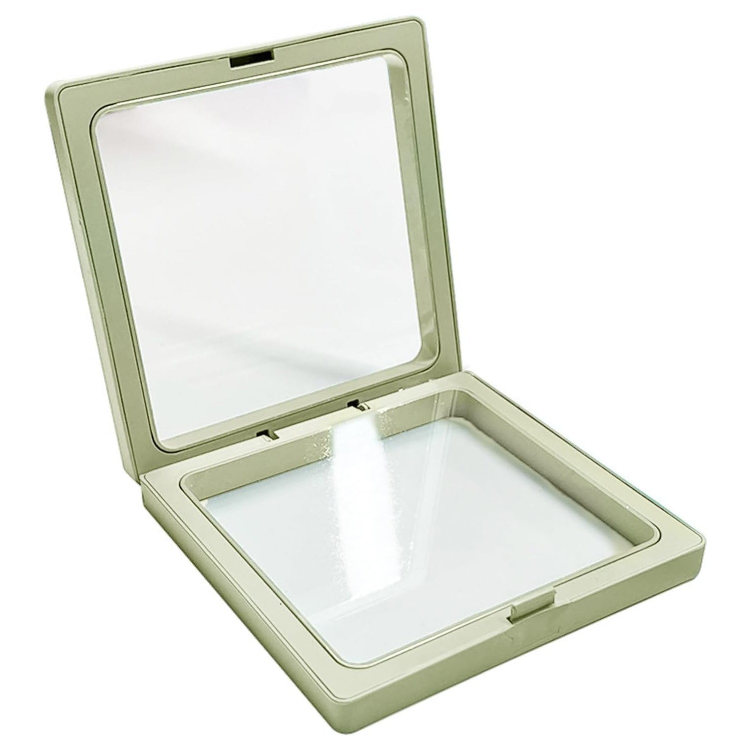 Floating jewelry display case for bracelet necklace rings