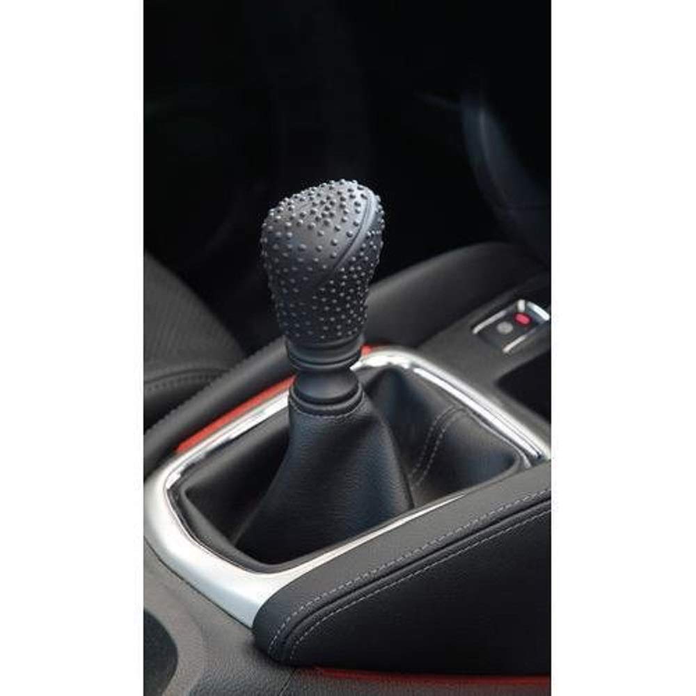 Durable silicone shift knob cover, shields against scratches and dust