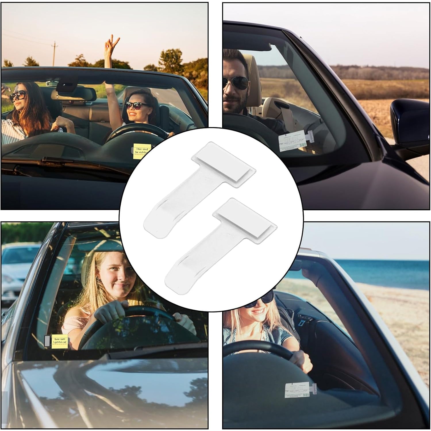 Transparent car Fastag holder clip for secure placement