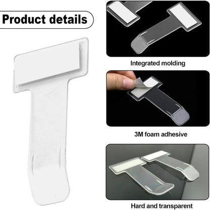 Slim design windscreen clip holding parking ticket clearly