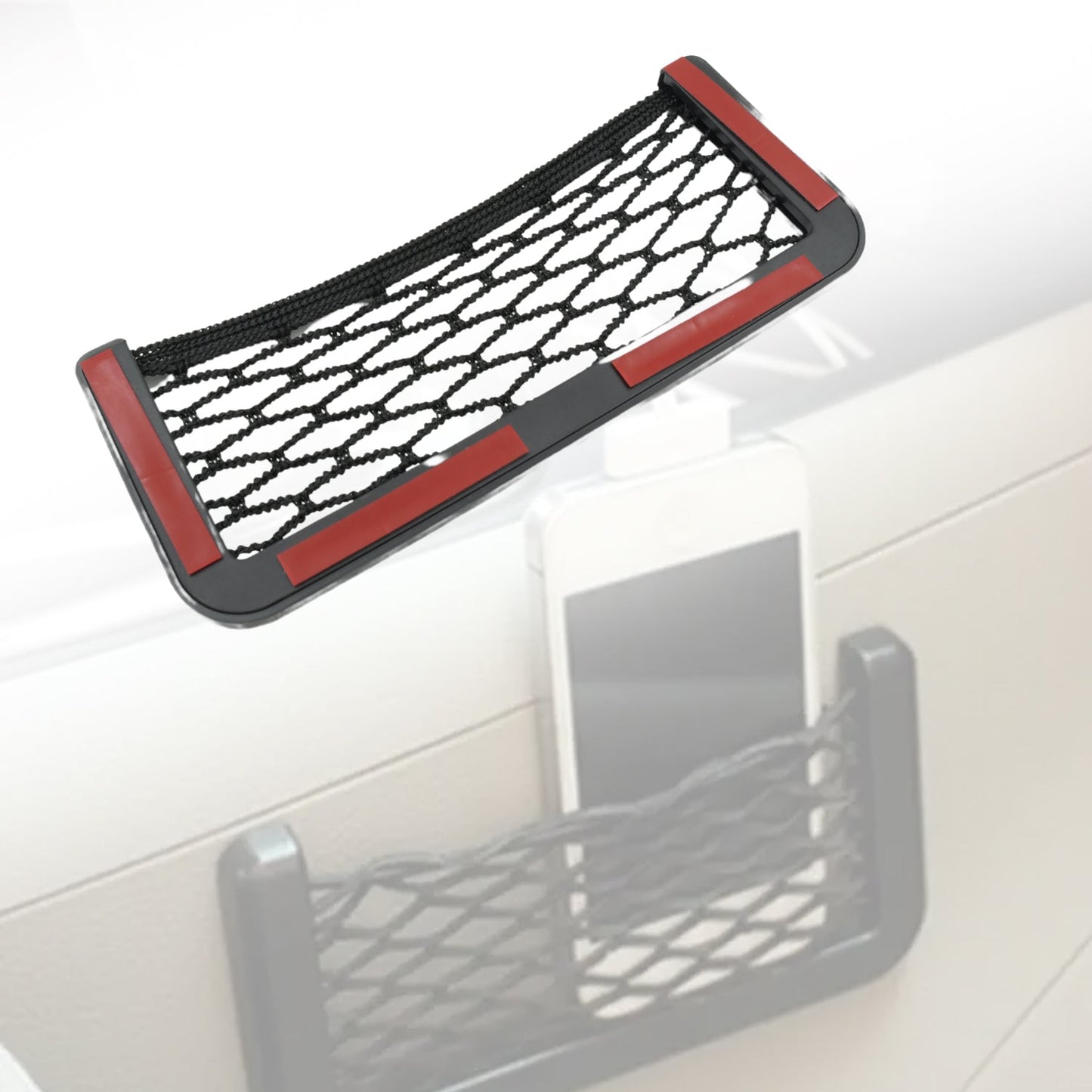 Durable mesh pocket bag for car seat storage installation