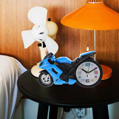 Desk clock with motorcycle engine antique style design