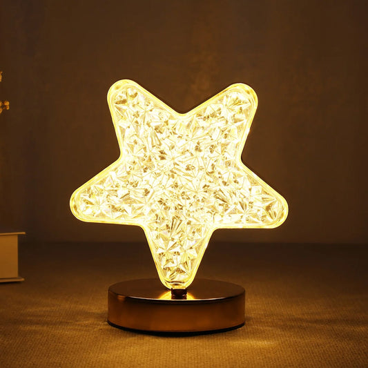 USB rechargeable cordless crystal lamp with touch control in living room