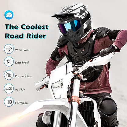 Outdoor cycling bike goggles with full face ventilated mask