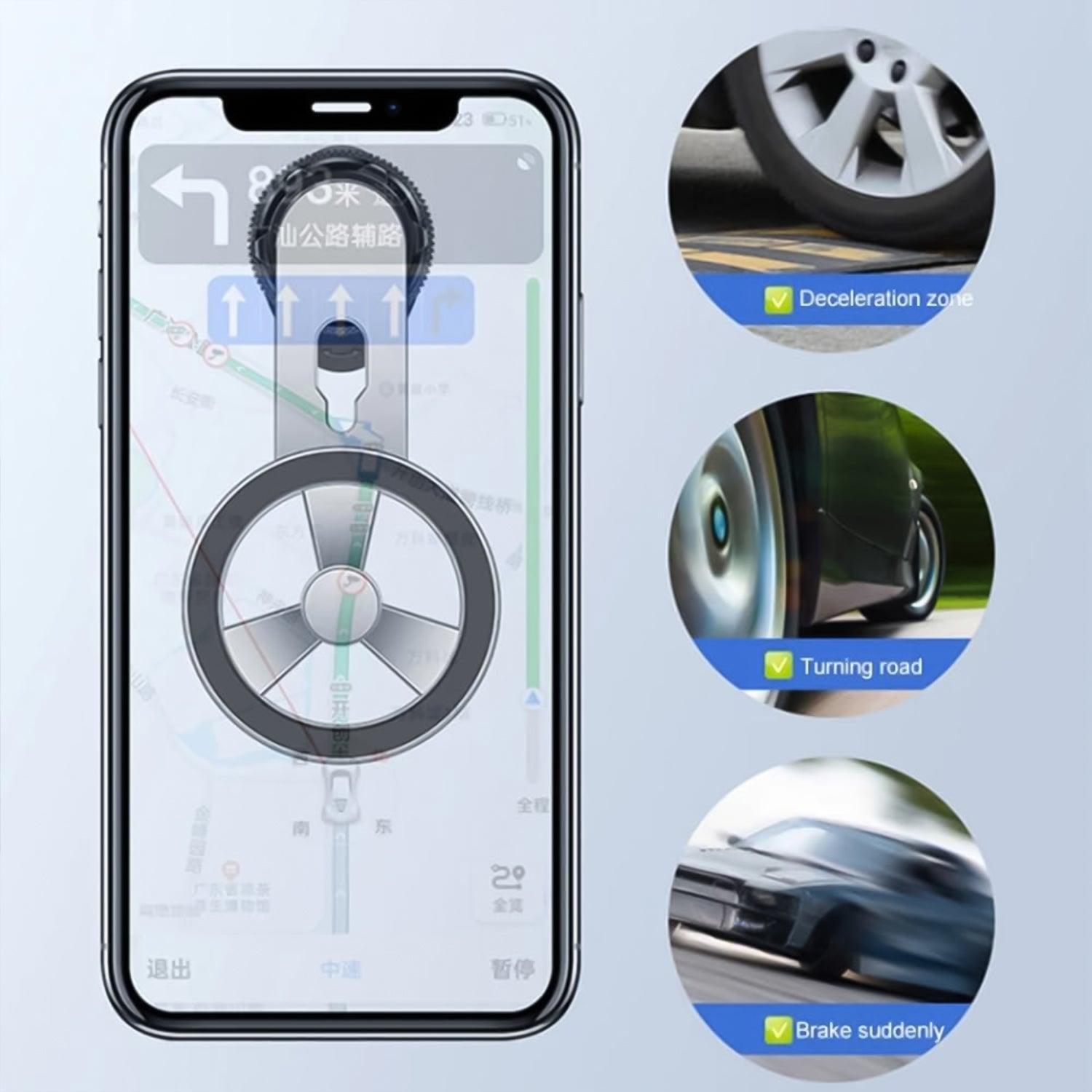 360-Degree Adjustable Air Vent Magnetic Holder, Universal compact car phone mount with strong magnetic grip