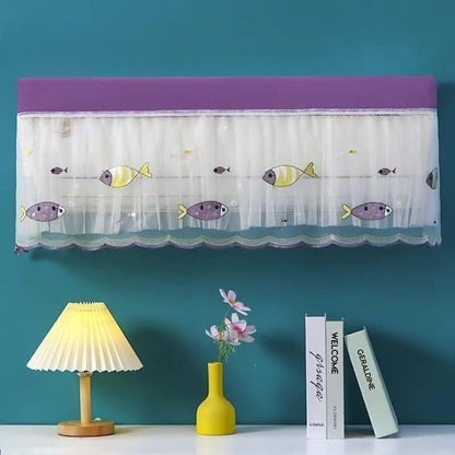 Foldable split AC dust cover with decorative pattern design