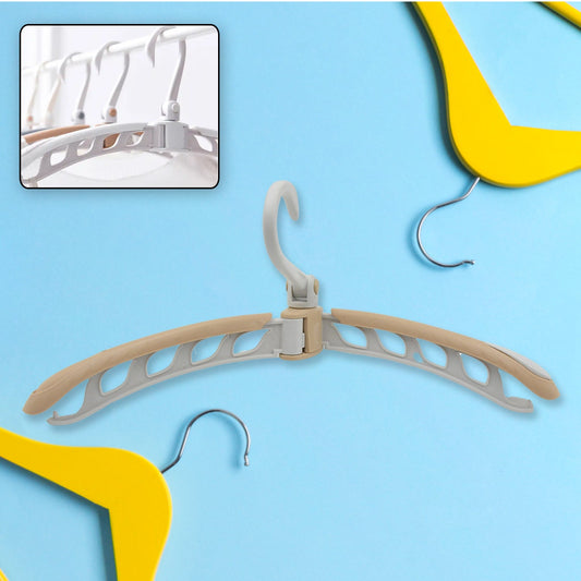 Portable folding clothes hanger with 360 degree rotating hook for travel and home wardrobe organization