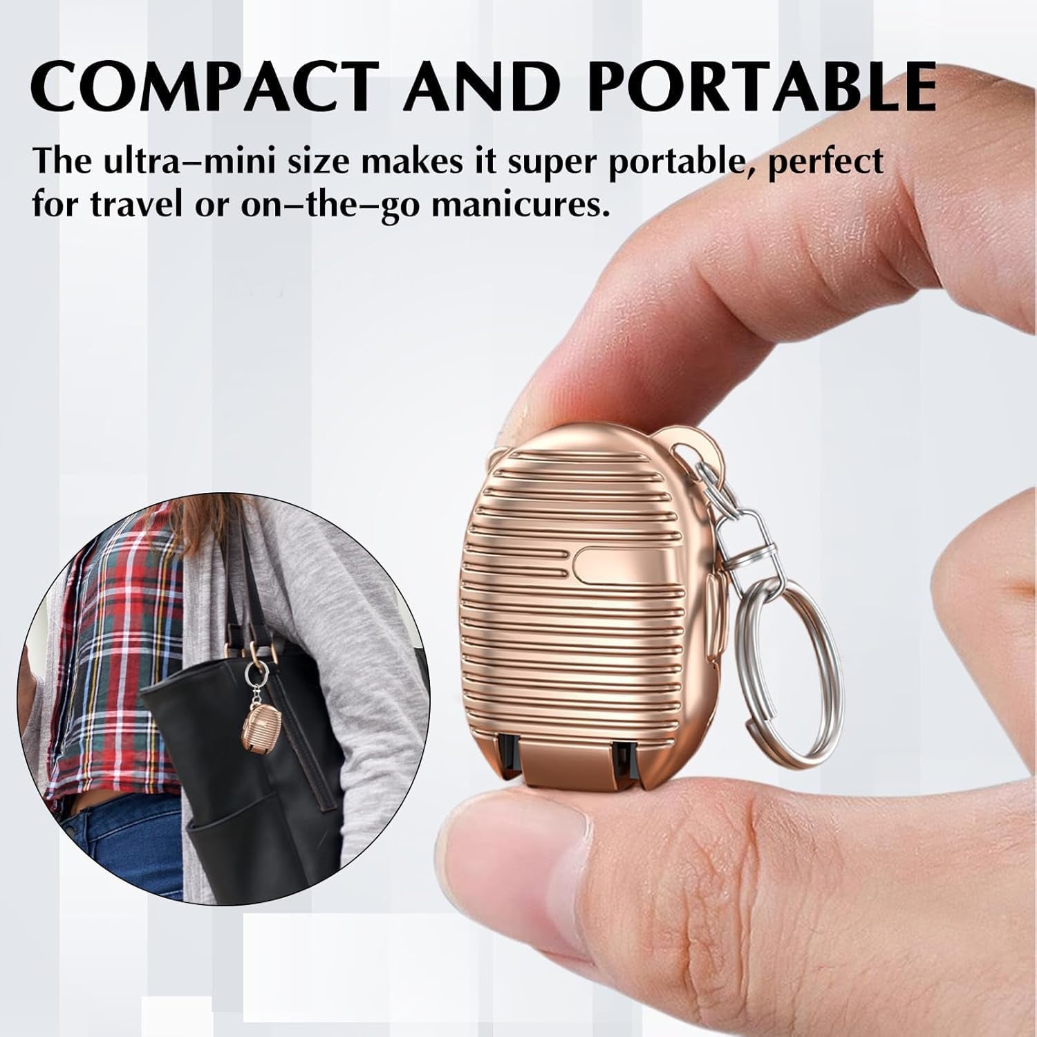 MiniGrip Clipper, Compact keychain nail clipper for fingernails and toenails