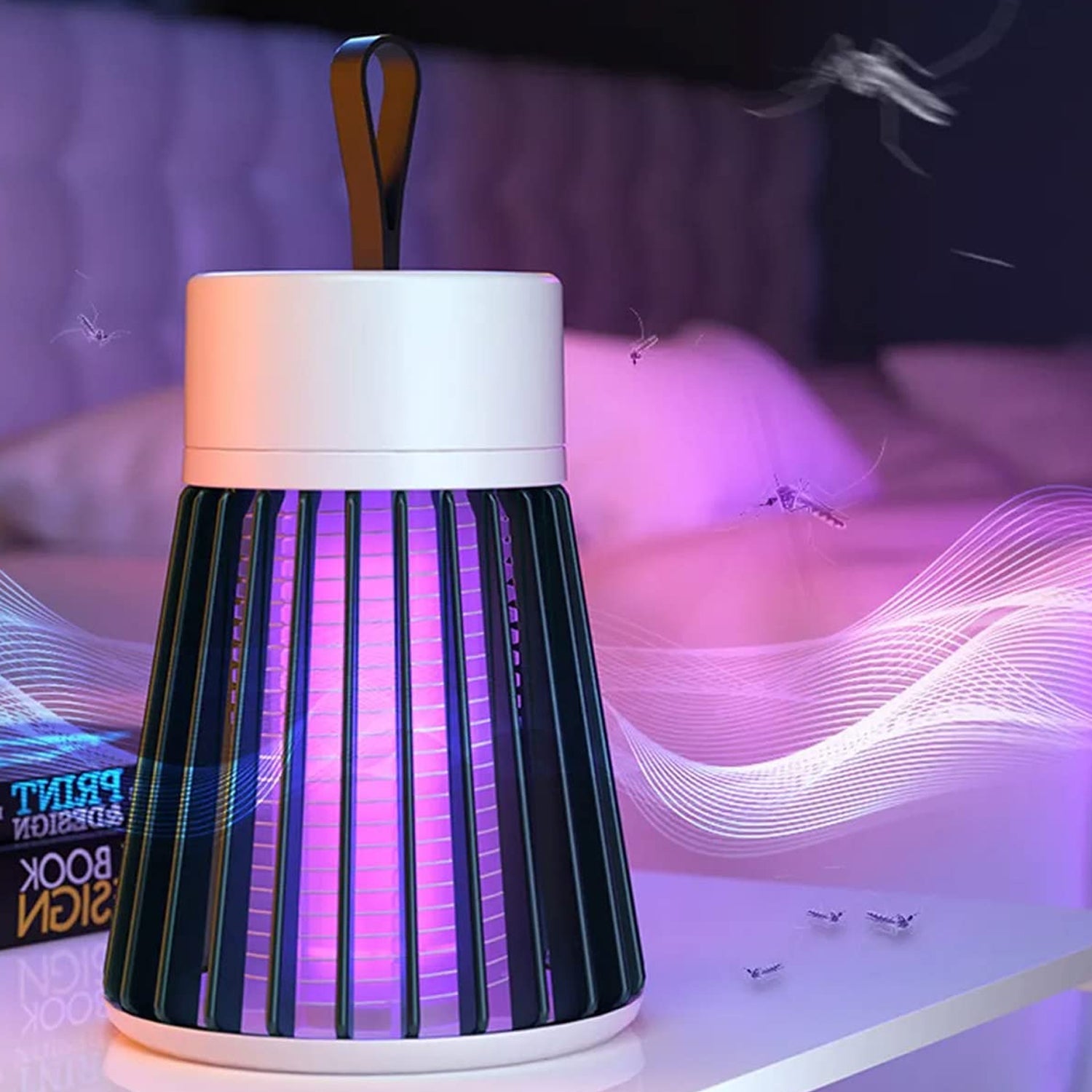 Portable bug zapper with detachable mosquito storage box