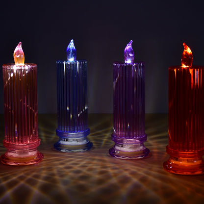 Multicolor glitter swirling LED candle battery powered