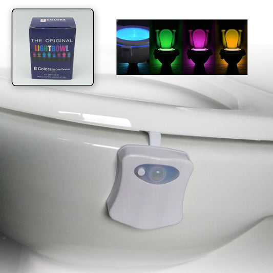 LED toilet night light with 8 color changing modes

